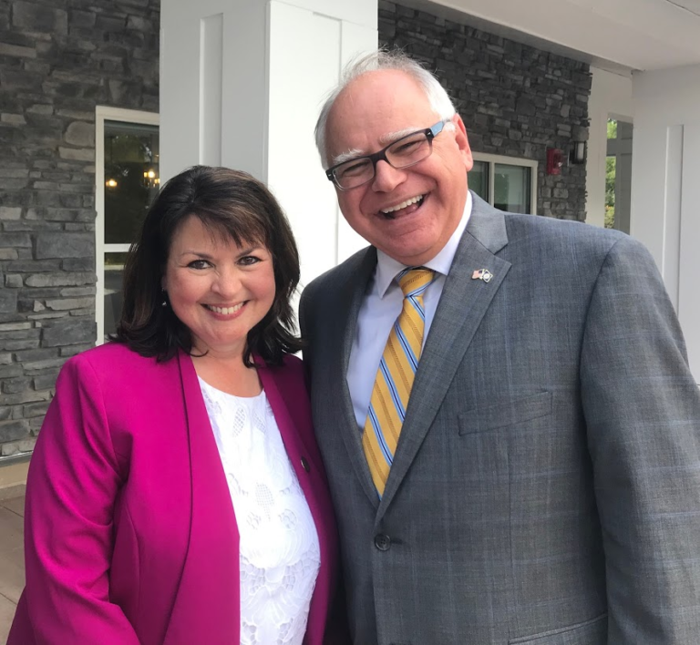 Susan Kent and Governor Walz at Opening of Senior Housing, Legends of Woodbury, January 2019