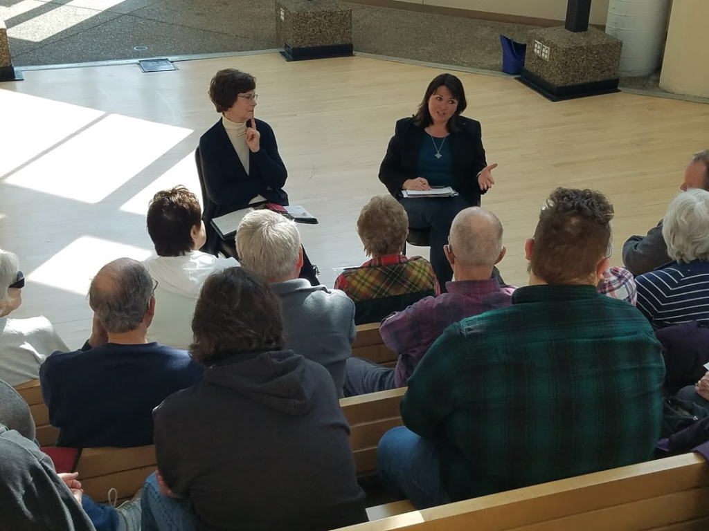 Woodbury Town Hall with Susan Kent and Joann Ward, March 2018